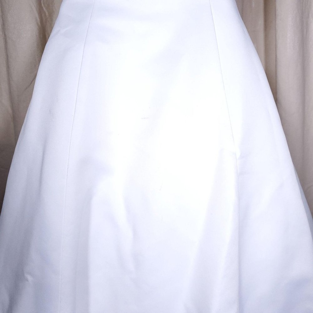Vintage 80s train length beaded strapless wedding - Picture 10 of 11